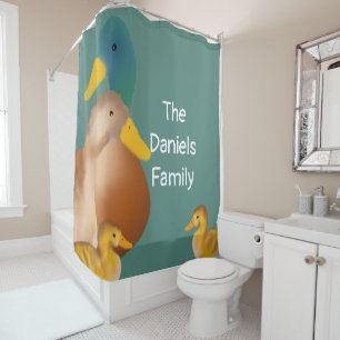Rideaux De Douche Famille de canards mignonnes