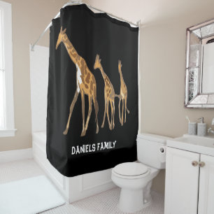 Rideaux De Douche Famille Giraffe personnalisée