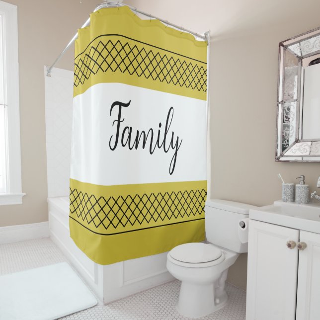 Rideaux De Douche Famille Gold White (En situation)