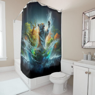 Rideaux De Douche Fantaisie de faune de la nature sauvage du tigre m