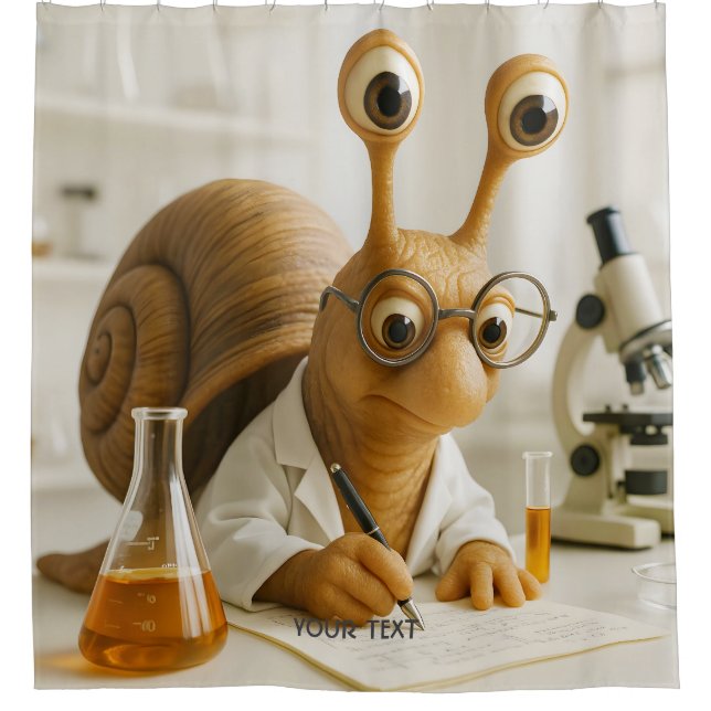 Rideaux De Douche Fantasy Cute Famous Snail Scientist  (Devant)