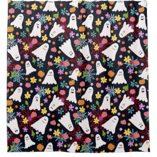 Rideaux De Douche Fantômes et fleurs