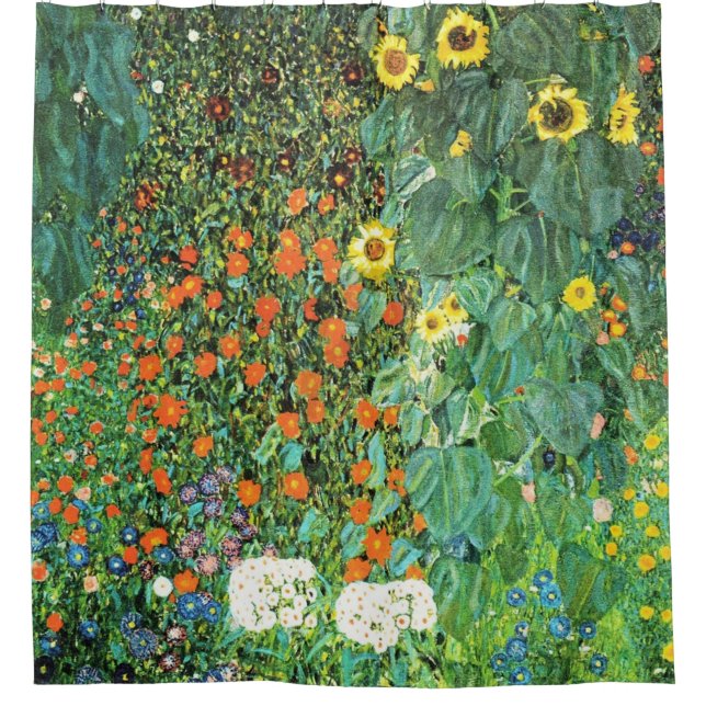 Rideaux De Douche Farm Garden With Sunflowers Gustav Klimt (Devant)