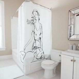 Rideaux De Douche Fée assise