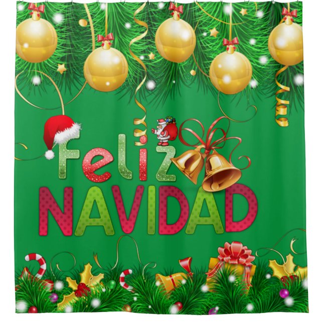 Rideaux De Douche Feliz Navidad (Devant)