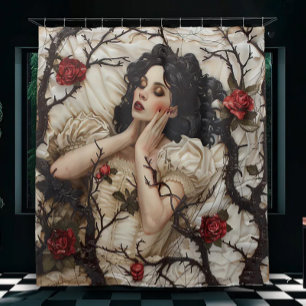 Rideaux De Douche Femme gothique avec épines et Roses