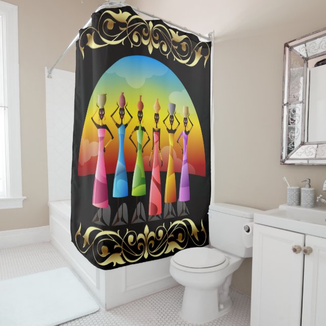 Rideaux De Douche Femmes africaines (En situation)