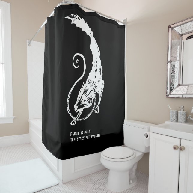 Rideaux De Douche Fenrir Fenris est free dog viking norse mythology (En situation)