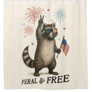 Rideaux De Douche Feral Mais Fireworks Gratuit Feral Raccoon 4 juill