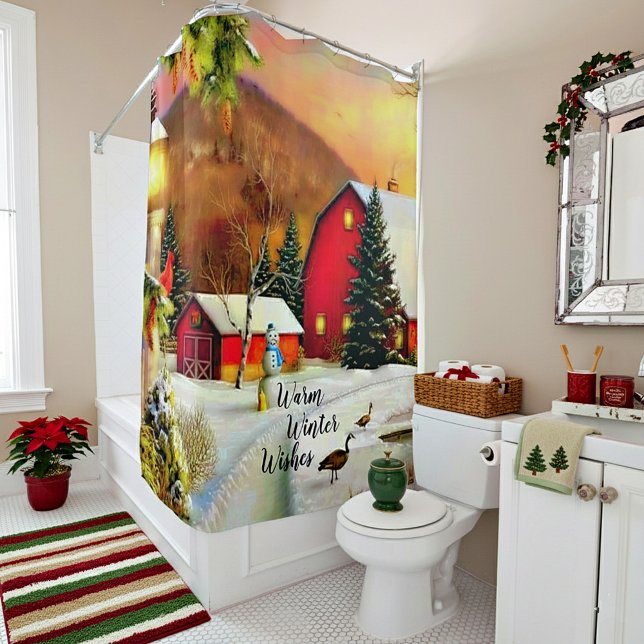 Rideaux De Douche Ferme d'hiver (Créateur téléchargé)
