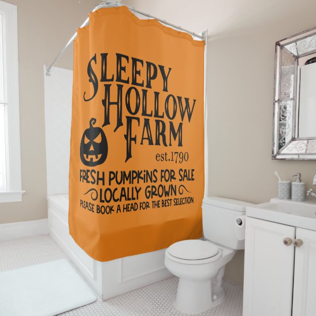 Rideaux De Douche Fermes Sleepy Hollow Ferme Citrouilles frais (En situation)
