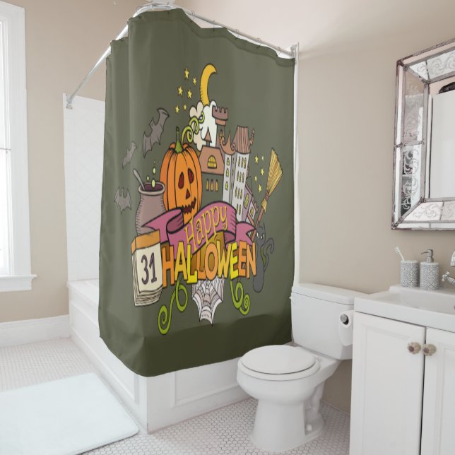 Rideaux De Douche Festival d'Halloween (En situation)