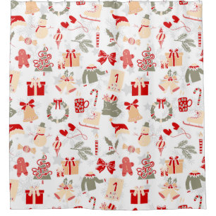 Rideaux De Douche Festive de Noël mignonne