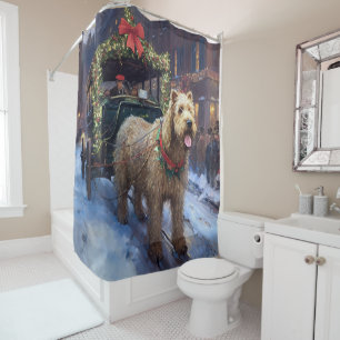 Rideaux De Douche Fête de Noël de Wheaten Terrier