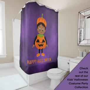 Rideaux De Douche Fête d'Halloween pour enfants Citrouille