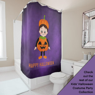 Rideaux De Douche Fête d'Halloween pour enfants Citrouille