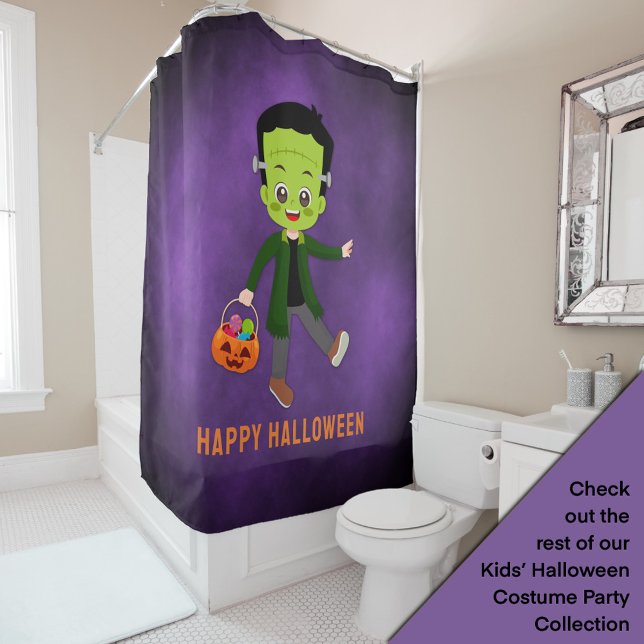 Rideaux De Douche Fête d'Halloween pour enfants Frankenstein (Créateur téléchargé)