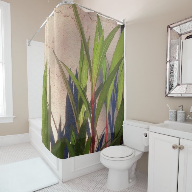 Rideaux De Douche Feuille et ombres (En situation)