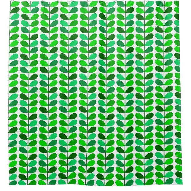 Rideaux De Douche Feuilles danois du milieu du siècle, Emerald et Li (Devant)