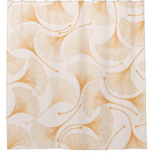 Rideaux De Douche Feuilles de Ginkgo : Motif Floral sans joint.