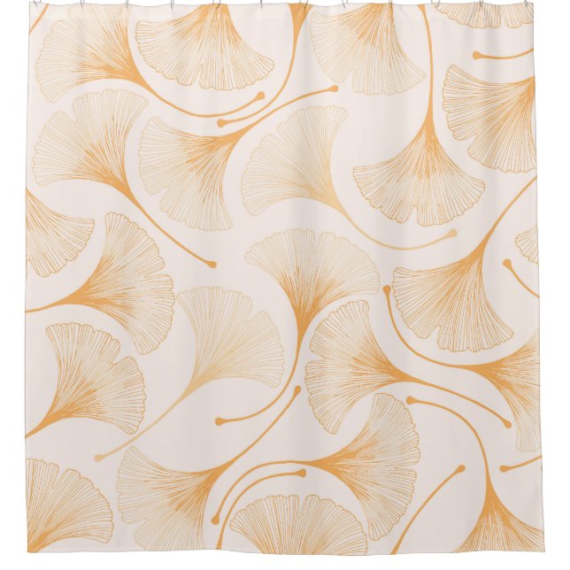 Rideaux De Douche Feuilles de Ginkgo : Motif Floral sans joint. (Devant)