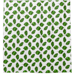 Rideaux De Douche Feuilles d'été Motif de la feuille verte sur n'imp