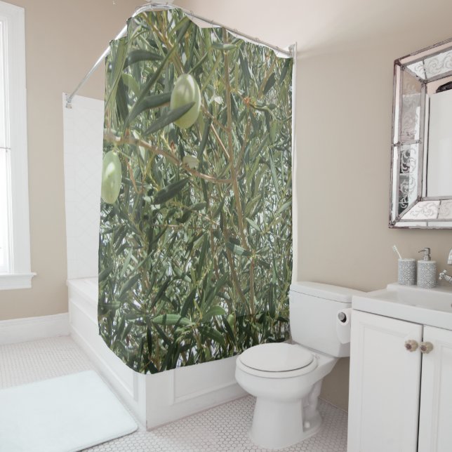 Rideaux De Douche Feuilles d'oliviers (En situation)