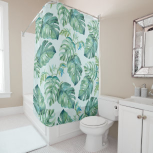 Rideaux De Douche Feuilles Tropical Monstera Palm
