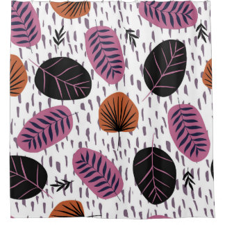 Rideaux De Douche Feuilles tropicaux, motif sans couture branché.