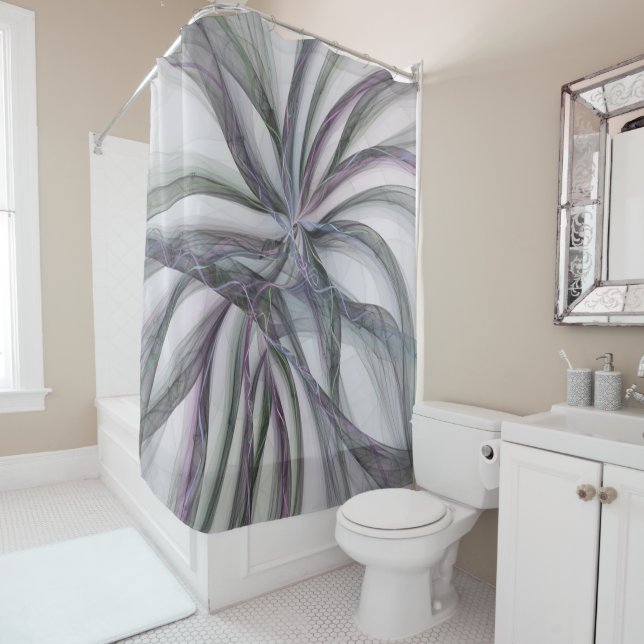 Rideaux De Douche Filigree Motions Modern Abstract Swinging Fractal (En situation)
