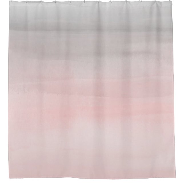 Rideaux De Douche Fille d'aquarelle moderne rose et gris brillant (Devant)