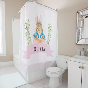 Rideaux De Douche Fille Peter Rabbit Coutume rose