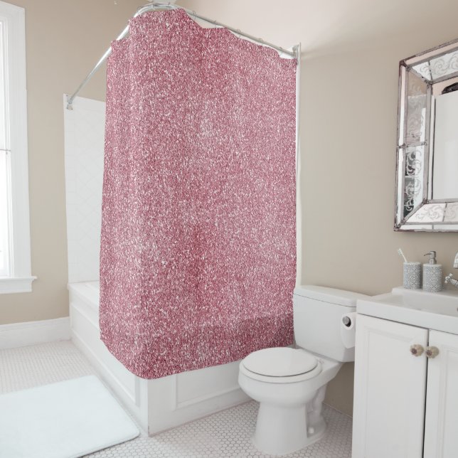 Rideaux De Douche Fille rose Parties scintillant étincelante   (En situation)