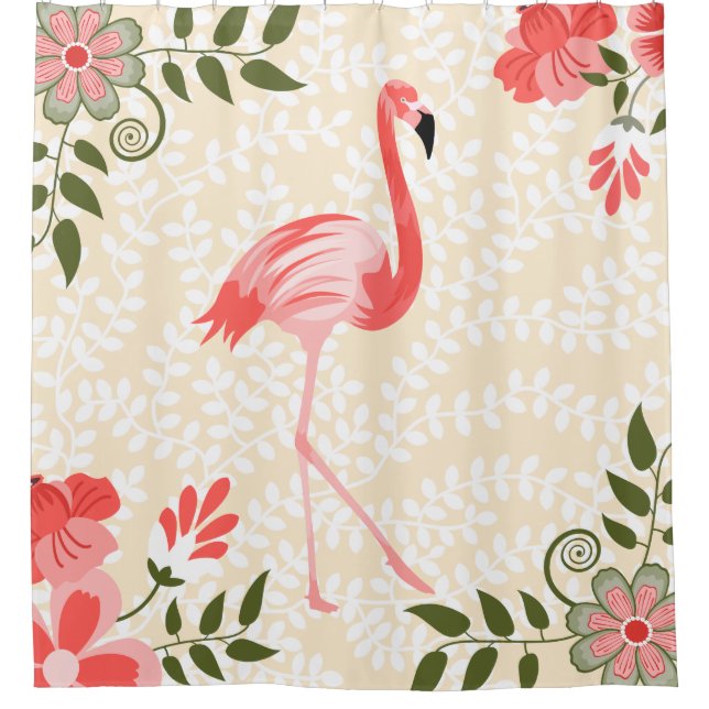 Rideaux De Douche Flamant rose (Devant)