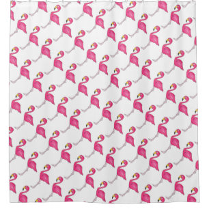 Rideaux De Douche Flamants roses de Flamant rose rose blanc Oiseau r