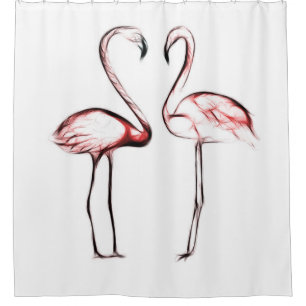 Rideaux De Douche Flamants Roses Flamingos Rose Tropical