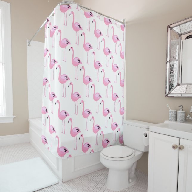 Rideaux De Douche Flamants roses roses 2 (En situation)