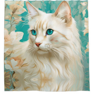 Rideaux De Douche flamme Lynx Point Siamese Portrait Art