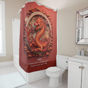 Rideaux De Douche Flammes rouges de l'élément d'incendie de dragon I
