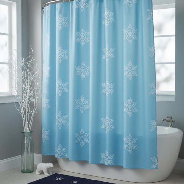Rideaux De Douche Flèches de neige Sky Blue Winter (Créateur téléchargé)
