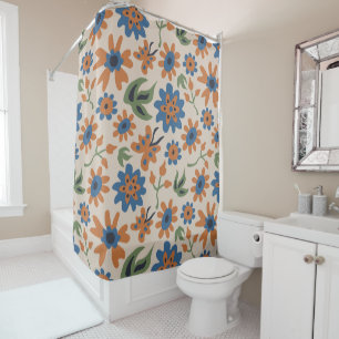 Rideaux De Douche Fleur Boho Beige