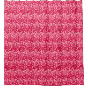 Rideaux De Douche Fleur de damas jacobéen, fuchsia et rose clair