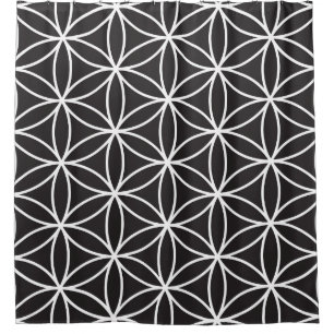 Rideaux De Douche Fleur de grand blanc de motif de la vie sur le