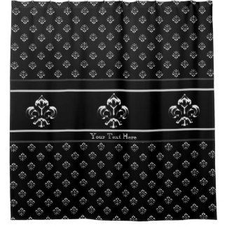 Rideaux De Douche Fleur de lis métallique (Argent)