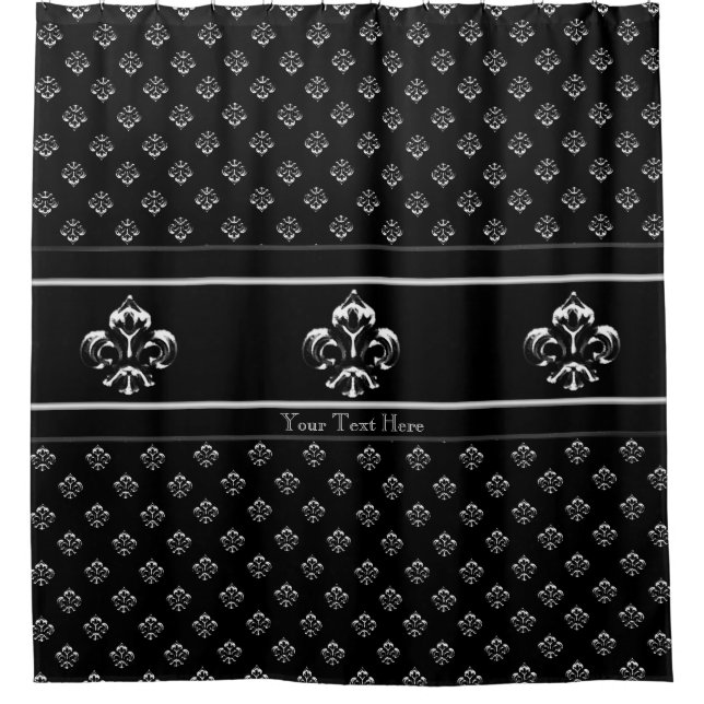 Rideaux De Douche Fleur de lis métallique (Argent) (Devant)