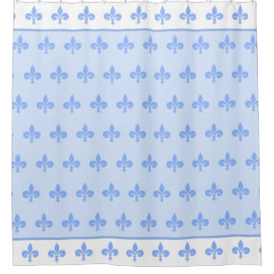 Rideaux De Douche Fleur de lis royale, fleurs de lys sur fond bleu c