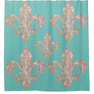 Rideaux De Douche Fleur De Lis Sparkle Choose Color