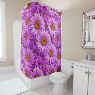 Rideaux De Douche Fleur de soleil à fleurs de magenta violet marguer