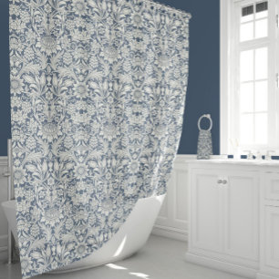 Rideaux De Douche Fleur de tournesol William Morris bleu Vintage bla