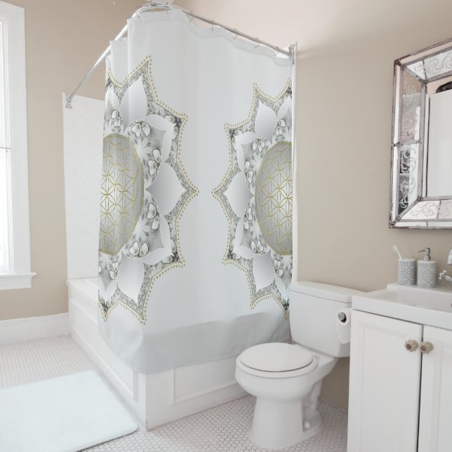 Rideaux De Douche Fleur De Vie - Blossoms Mandala 1 (En situation)